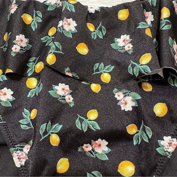 VICTORIA’S SECRET HIGH WAIST RUFFLE FLORAL LEMON BIKINI SWIMSUIT BOTTOM NWT M - Picture 2 of 4